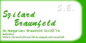 szilard braunfeld business card